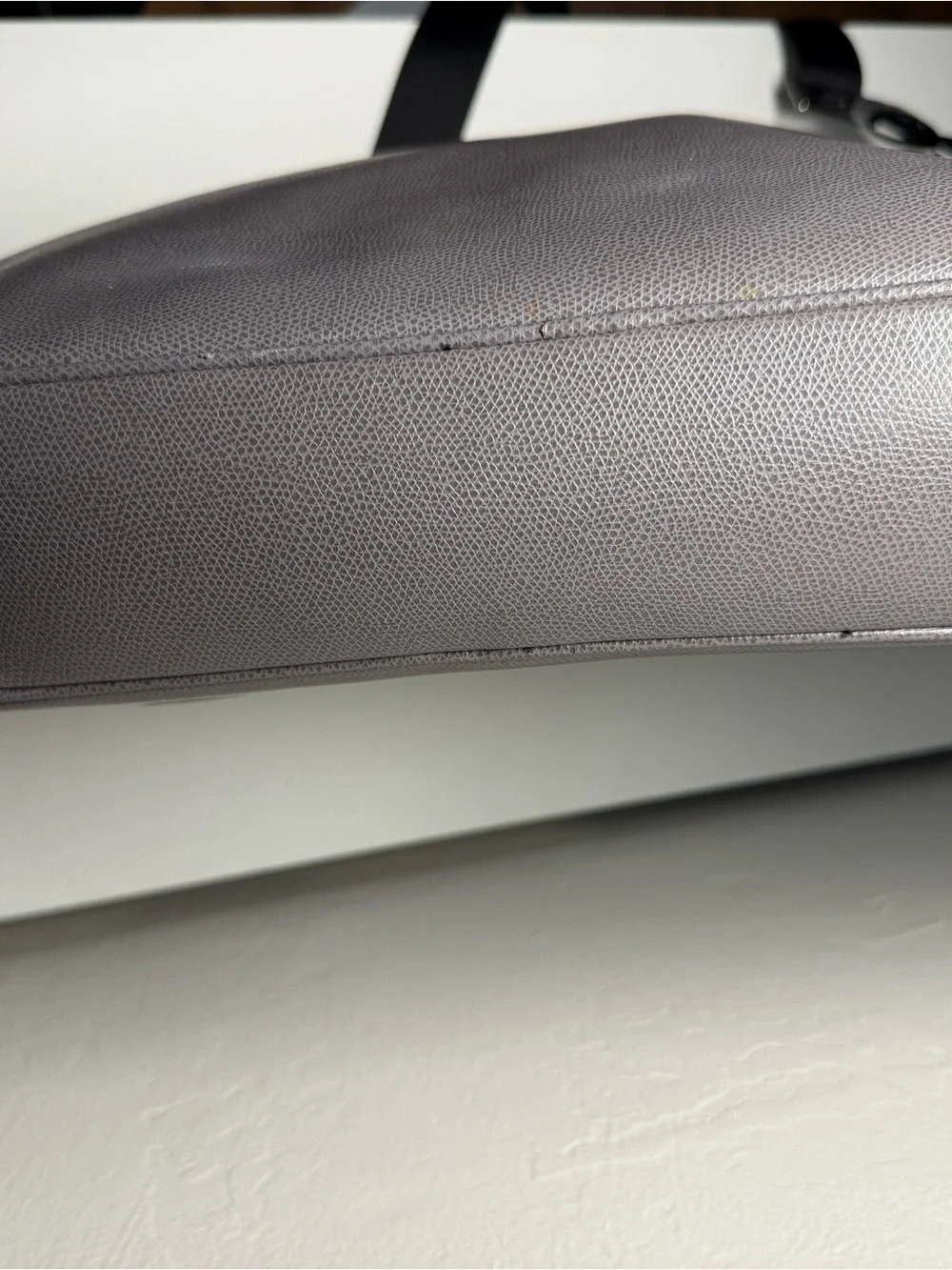 Michael Kors Gray Leather Laptop Briefcase with Removable Strap